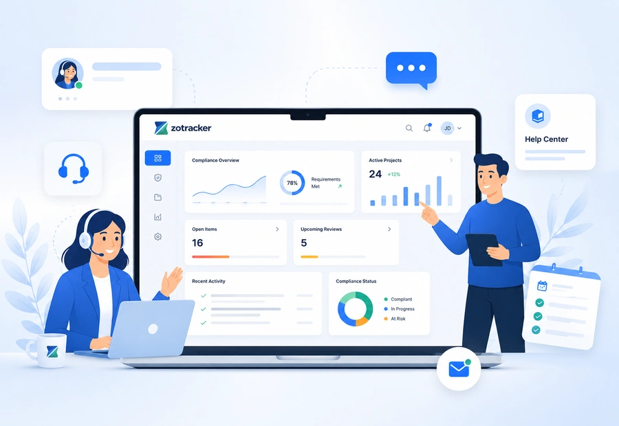 ZoTracker contact and support team view