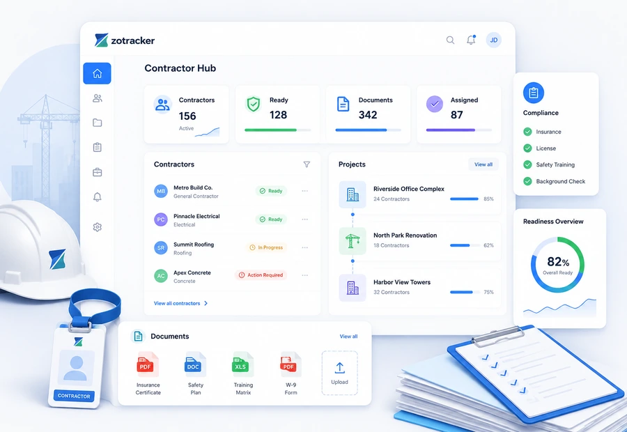 ZoTracker contractor compliance view
