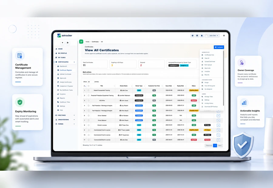 ZoTracker ZoTracker Certificate Tracking Compared product view