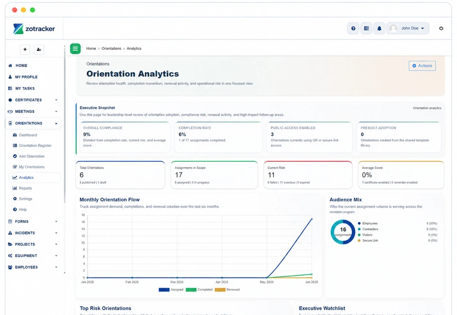 ZoTracker Manufacturing Compliance Software product view